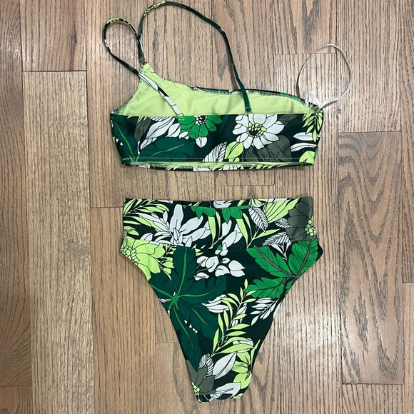 AERIE | Sycamore Tropical Green Floral Bikini | Size Small - Picture 5 of 10
